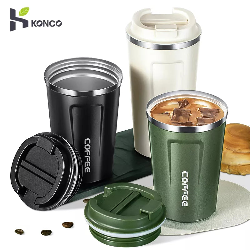 Stainless Steel Coffee Cup 380/510ML Thermos Mug Leak-Proof Thermos Travel Thermal Vacuum Flask Insulated Cup Water Bottle