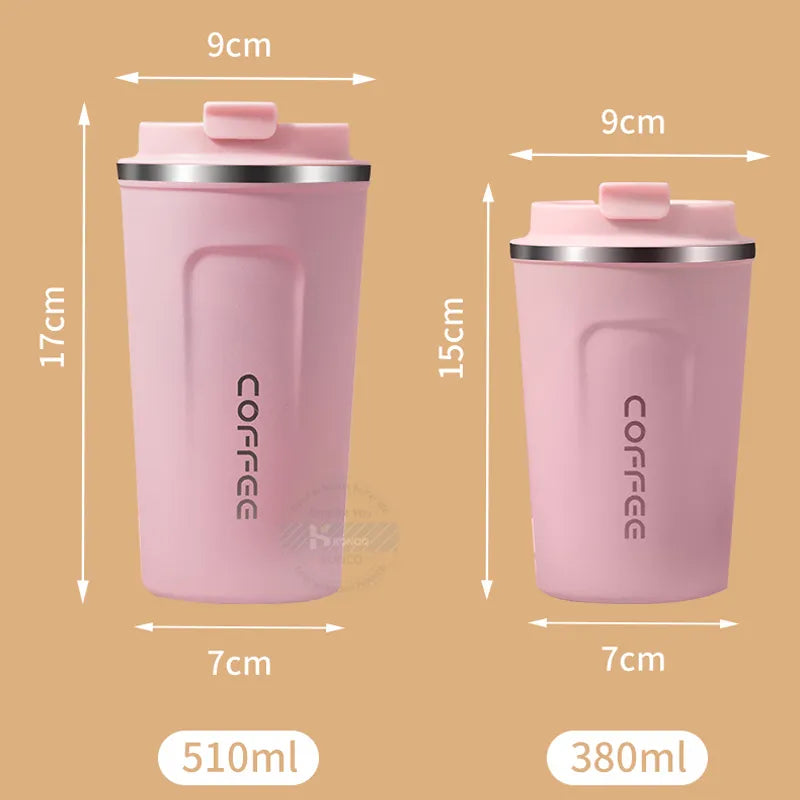 Stainless Steel Coffee Cup 380/510ML Thermos Mug Leak-Proof Thermos Travel Thermal Vacuum Flask Insulated Cup Water Bottle